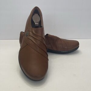 Clarks HOPE ROXANNE‎ Womens Brown Slip On Comfort Shoes Size 10
